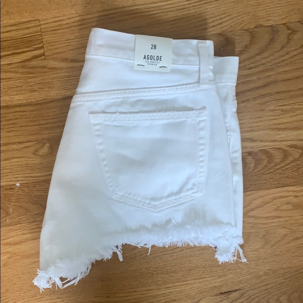 Agolde Denim Parker Shorts in White